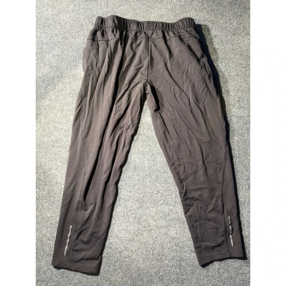 Russell Mens Gray Athletic Jogger Pants Zipper Pockets Reflective Large 36-38